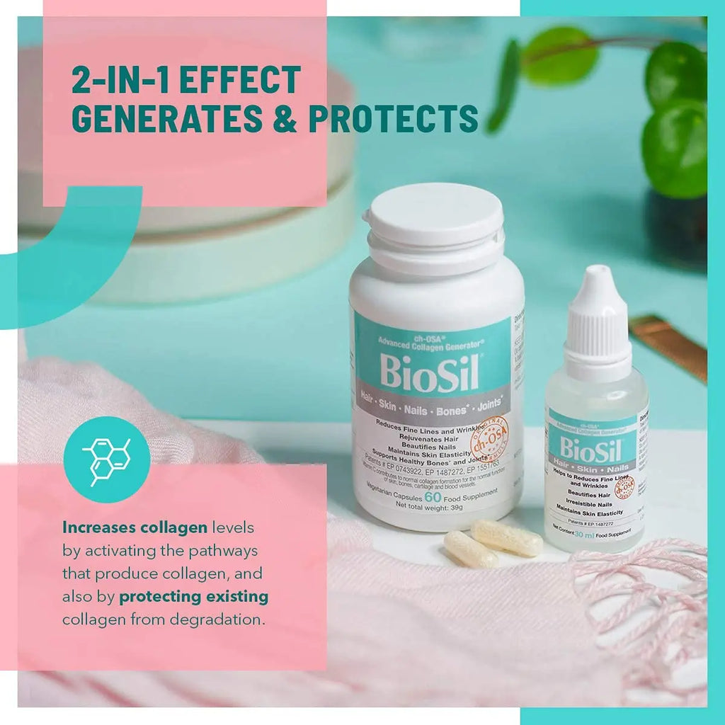 Advanced Collagen Generator with Vitamin C, BIOSIL Supplement for Women - Supports Healthy Hair - AB Mystery