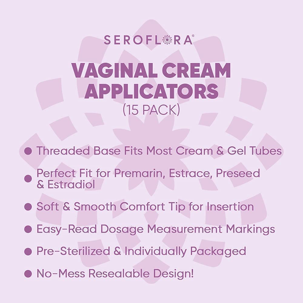 Seroflora Disposable Plastic Vaginal Applicators - Threaded End to Fit OTC Gels, Lubes or Creams Products - AB Mystery