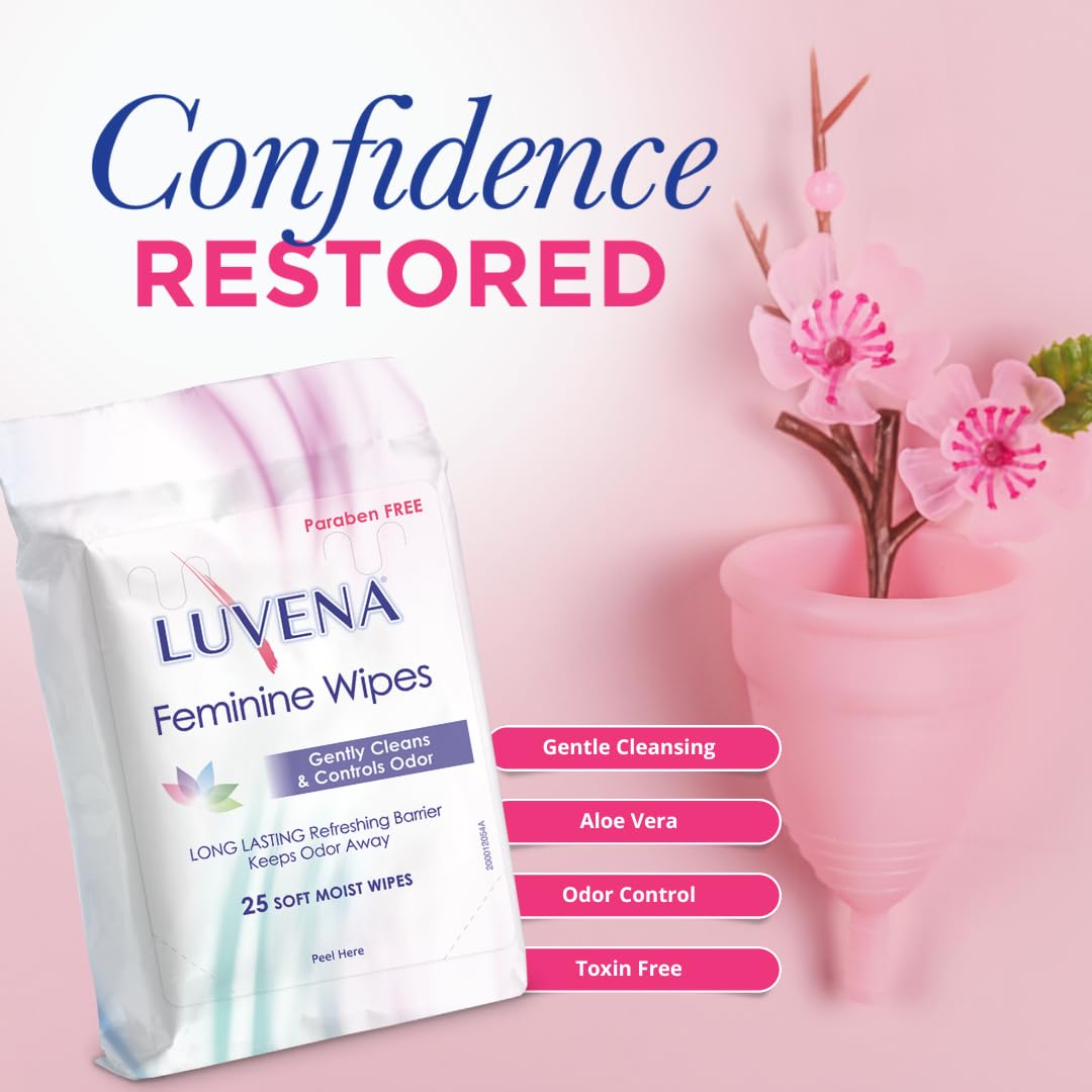 Luvena Feminine Wipes - Soft Wet Wipes for Women - Refresh & Resist Odor - Gynecologist Tested - AB Mystery