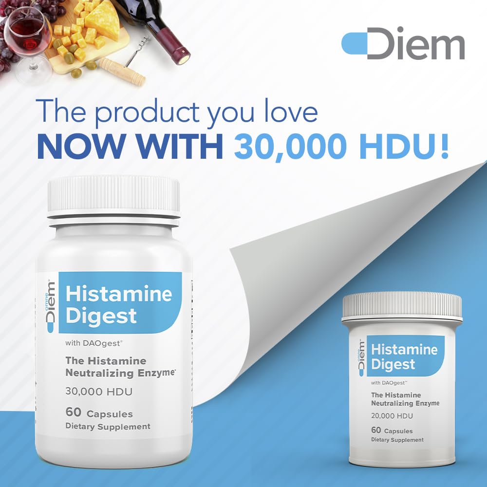 Omne Diem Histamine Digest DAO 30,000 HDU - 60 Caps - Histamine Neutralizing - AB Mystery