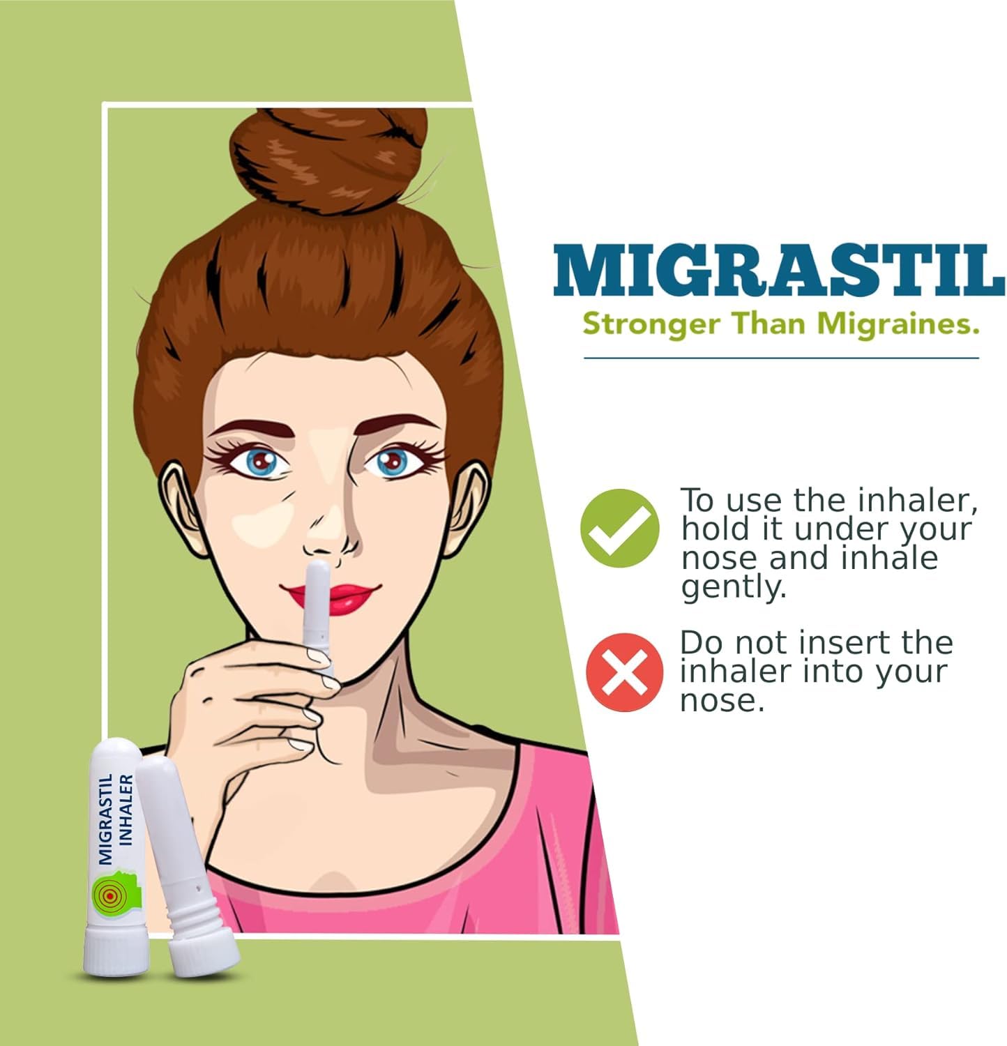 Basic Vigor Migrastil Inhaler (Pack of 2) - Pocket Size Aromatherapy Inhaler for Queasiness - AB Mystery