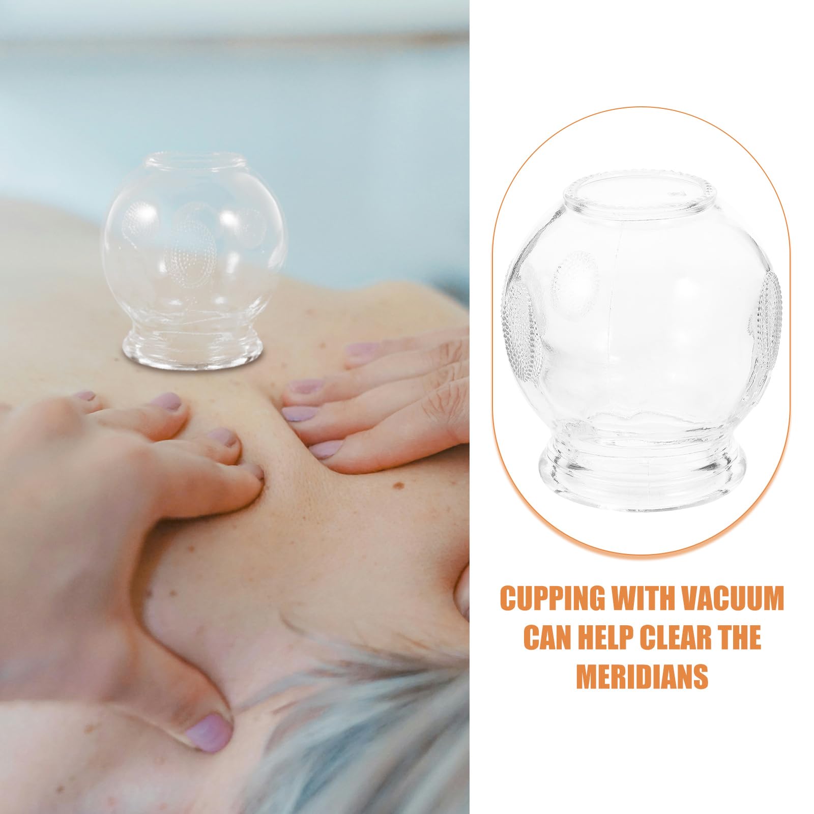 Healvian 8pcs Glass Fire Chinese Acupoint Cupping Glass Cupping Device Body Care Cupping Suction - AB Mystery