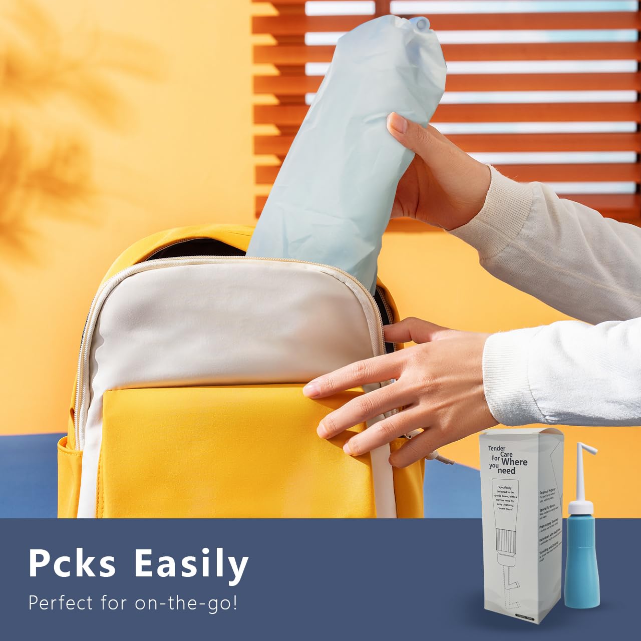 Portable 11.8 Oz Bidet, Feminine Care Irrigator, Retractable Nozzle Travel Bidet with 60° Elbow - AB Mystery