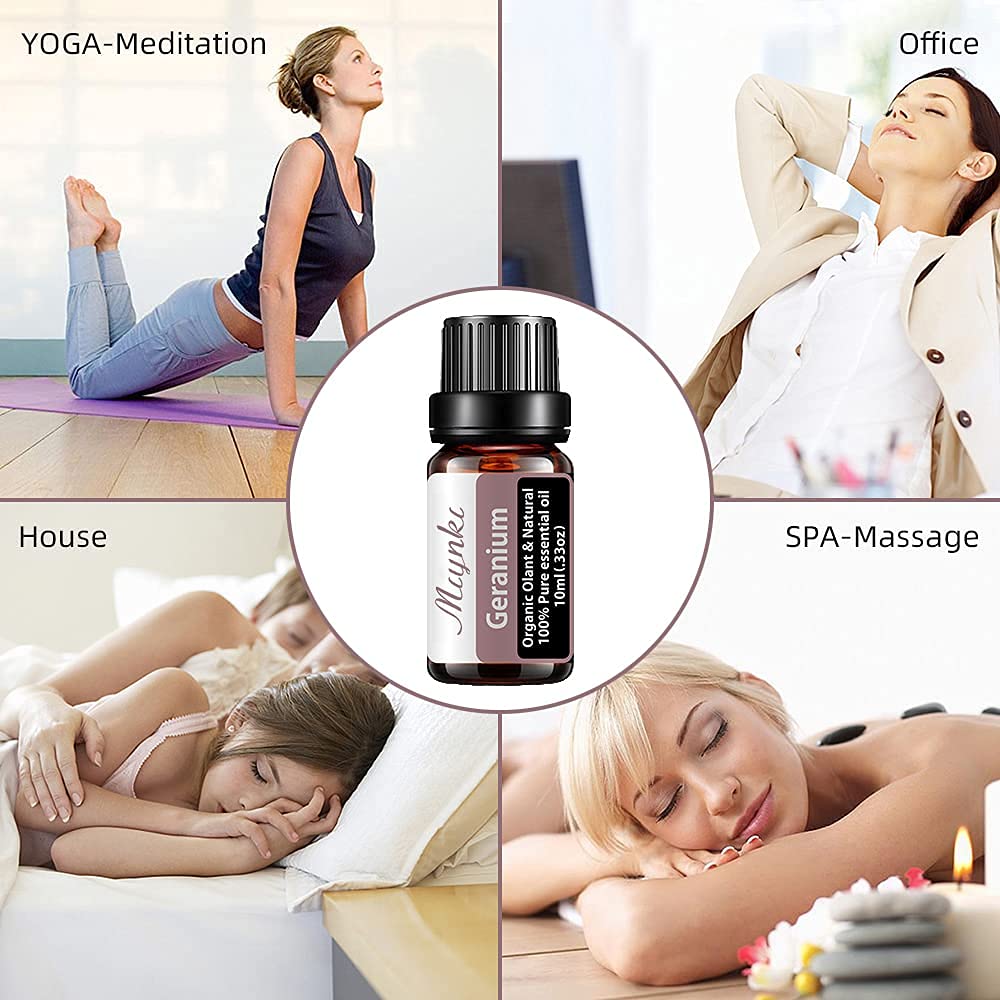 Geranium Essential Oil for Diffuser for Home Kids Women Candle Soap Making DIY -10ml - AB Mystery