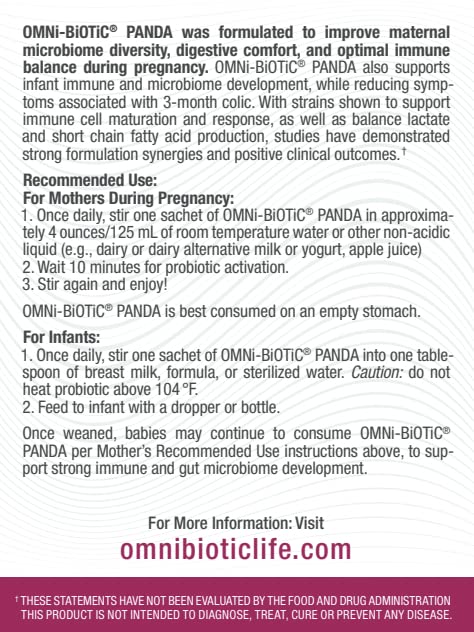 OMNi BiOTiC Panda - Probiotic for Mom and Baby - Prenatal and Infant Probiotic – Gut Health & Immune OMNi BiOTiC