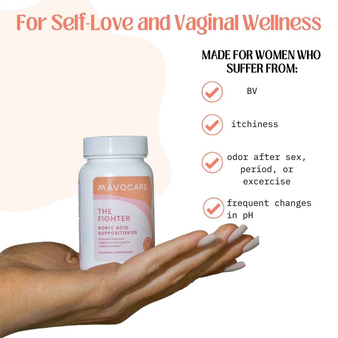 MavoCare, Inc. Boric Acid 600mg The Fighter with Added Calendula Vegan Capsule- Fights BV and Irritation- Gentle - AB Mystery
