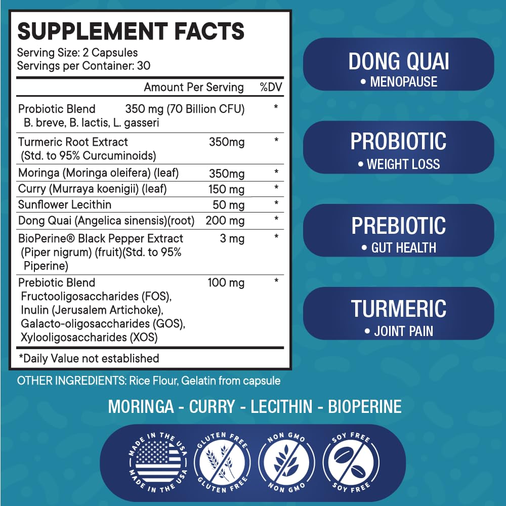 Pro Optimize Probiotics for Women, Menopause, 70 Billion CFU, Digestive Health - Relief for Bloating - AB Mystery