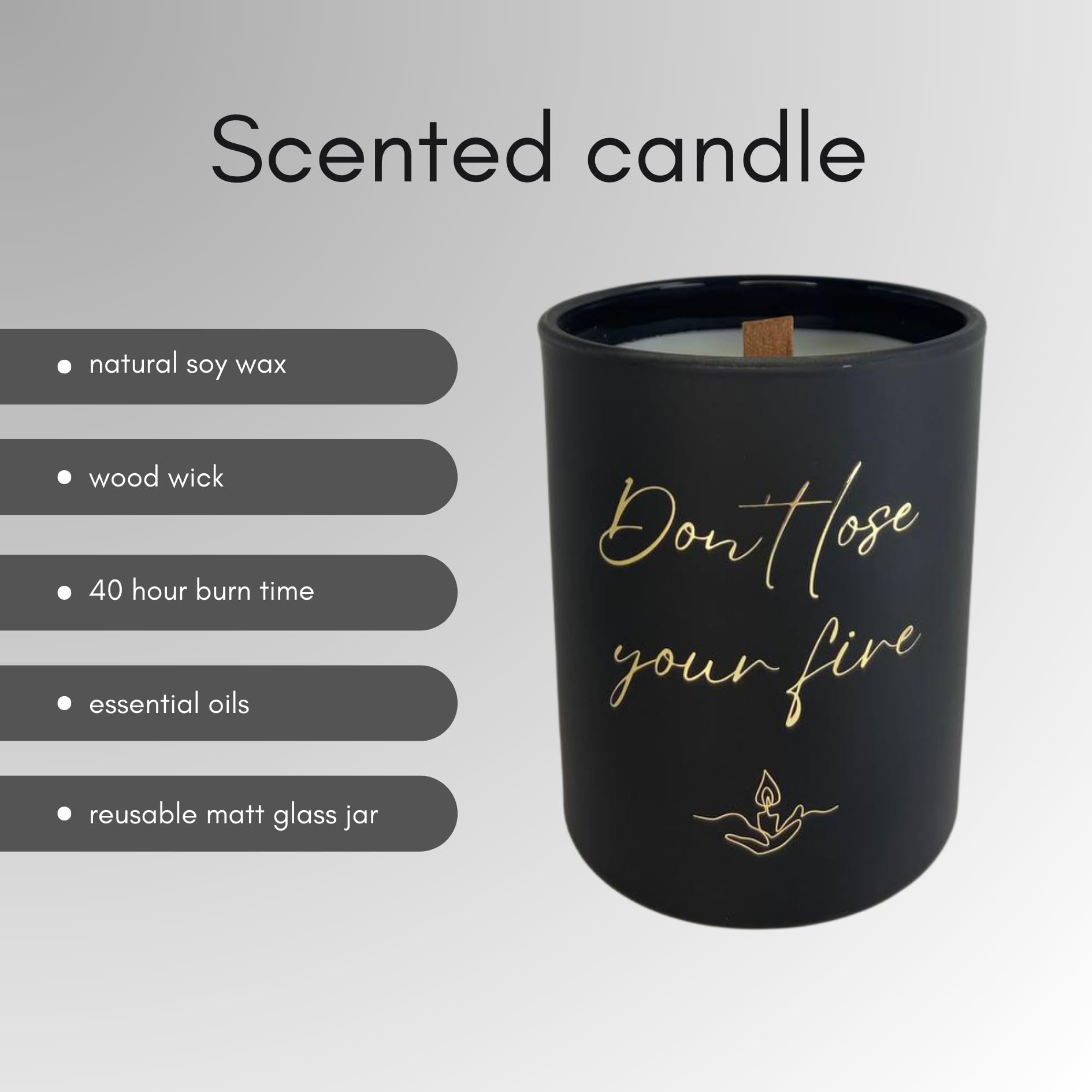 100% Natural Soy Wax Candle, Valentines Day Gifts for Women & Men, Candles for Home - AB Mystery