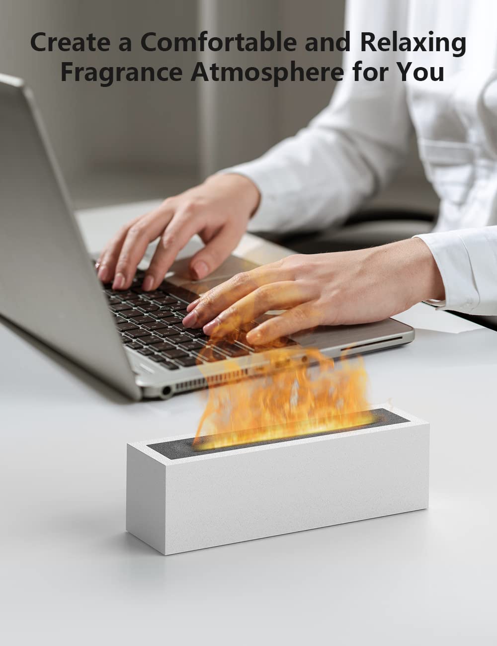 Shiawase Oil Diffuser, 200ml Flame Essential Oil Diffuser/Humidifier, Bedrock Fire Air Scent Diffuser - AB Mystery