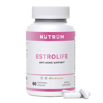 Estrolife Anti-Aging Support for Women by Nutrum, Vegan Supplement for Long Lasting Female Hormonal Balance