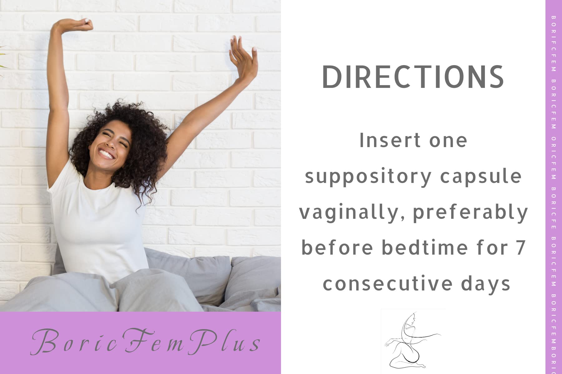 Boric Acid Vaginal Suppositories Plus Aloe Vera & FOS Probiotic Enhancer 800mg/, 30 Count All Natural - AB Mystery