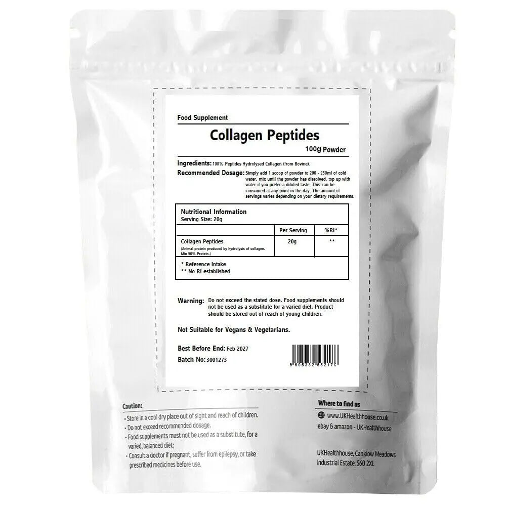 100g UKHealthHouse Collagen Powder, Bovine Collagen Peptides Powder - Collagen Supplements UKHealthHouse