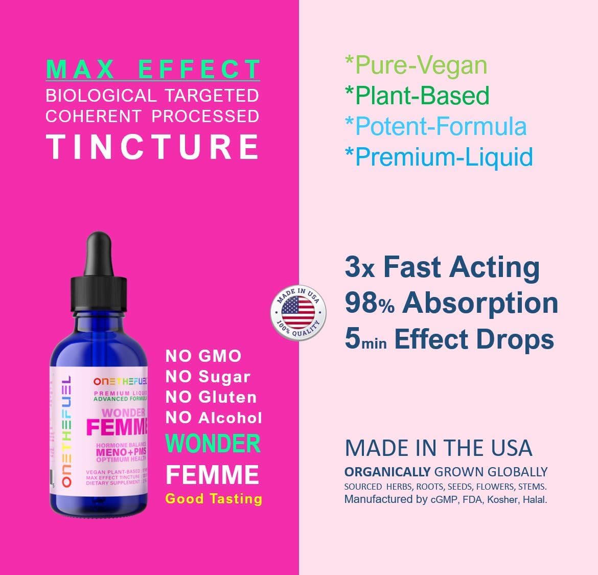 Wonder Femme Hormone Balance Menopause Hot Flashes Relief Support 100% Natural Women - AB Mystery