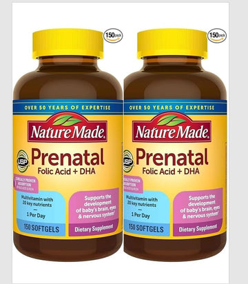 Nature Made Prenatal with Folic Acid + DHA, Prenatal Vitamin and Mineral Supplement