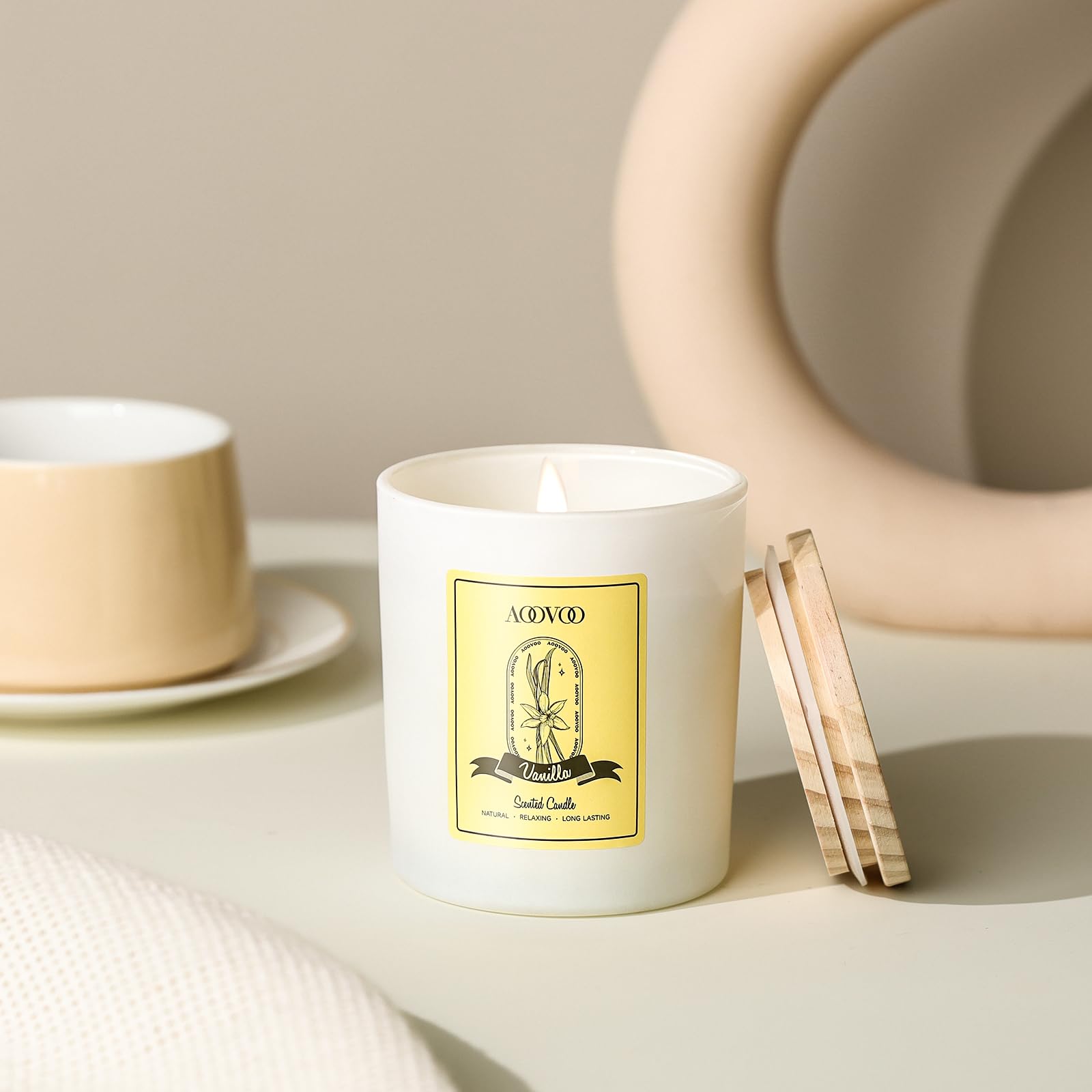 Vanilla Soy Candles Gift for Women - Aromatherapy Candle with Crystals Inside, 10oz Natural Soy Wax Candles - AB Mystery