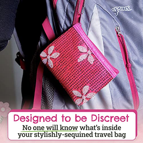 First Period Kit To-go! - Organic Biodegradable Tween Pads & Liner - Period Bags for Teen Girls - AB Mystery