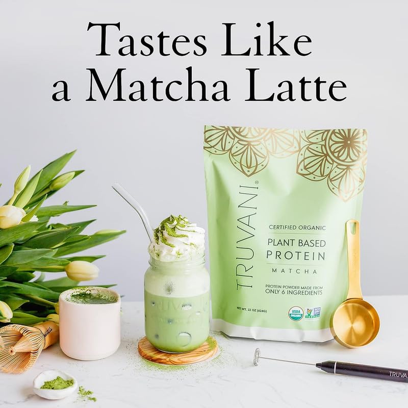Truvani Organic Vegan Protein Powder Matcha - 20g of Plant Based, Organic Protein - AB Mystery