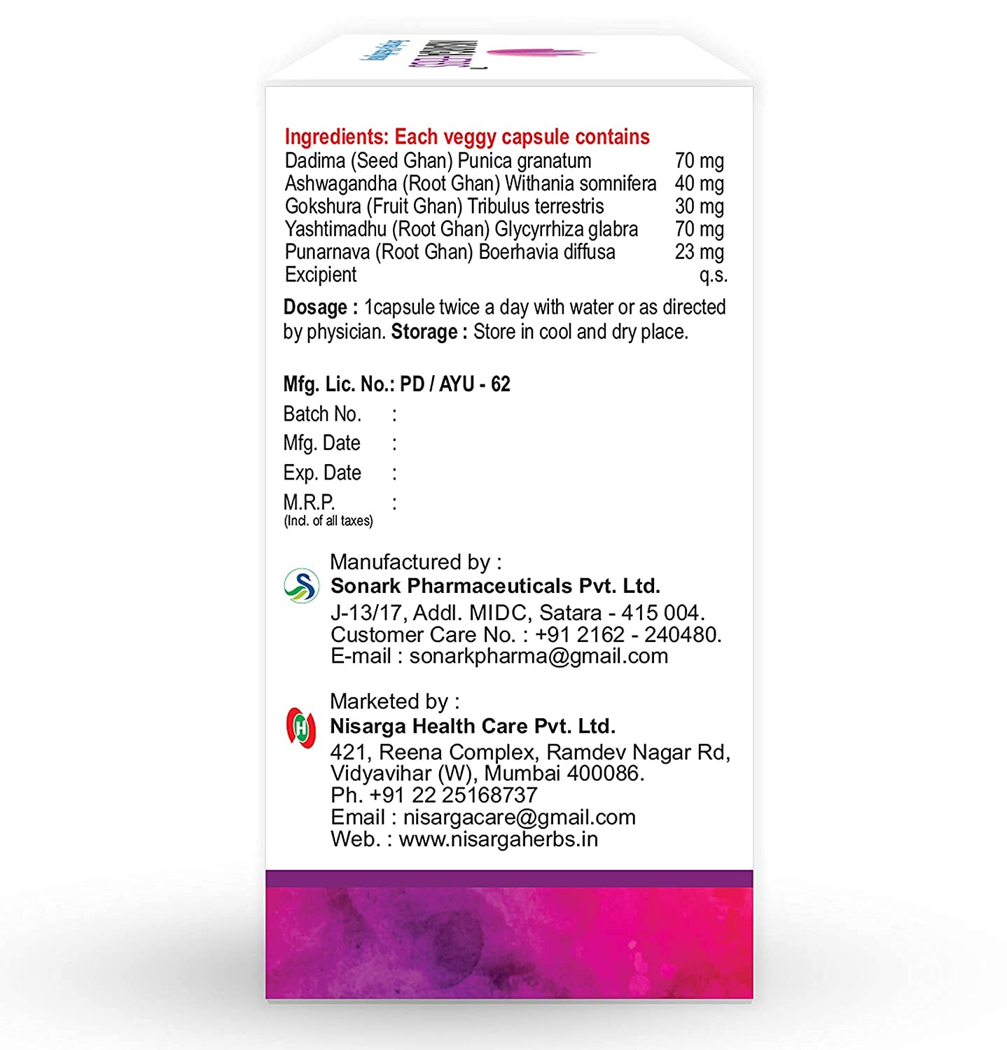 Ifra Nisarga Herbs Menodim, for Pre-Menopause Relief, Fatigue & Functional Imbalance Support - AB Mystery