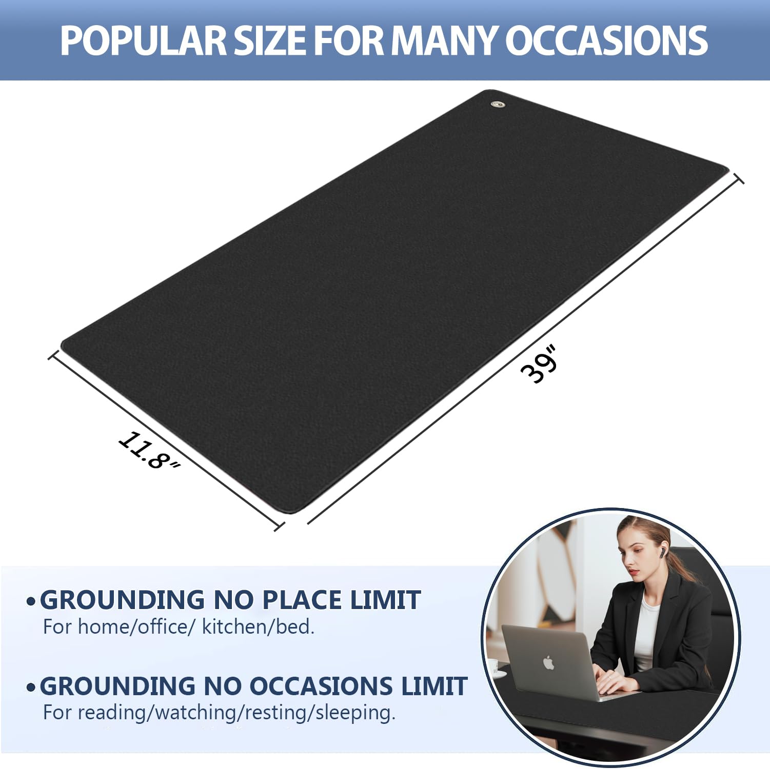 Grounding Mat for Bed, Desk, Floor, Grounding Pad for Better Sleep, Health, Pain Relief, Grounding Mat - AB Mystery