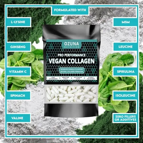 Pro Performance Vegan Collagen Complex – Vegetarian Collagen Capsules, Plant Based Collagen - AB Mystery