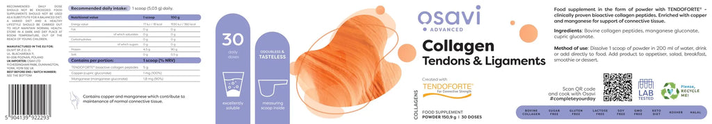 Osavi Collagen Peptides - Tendons & Ligaments - 150g - AB Mystery