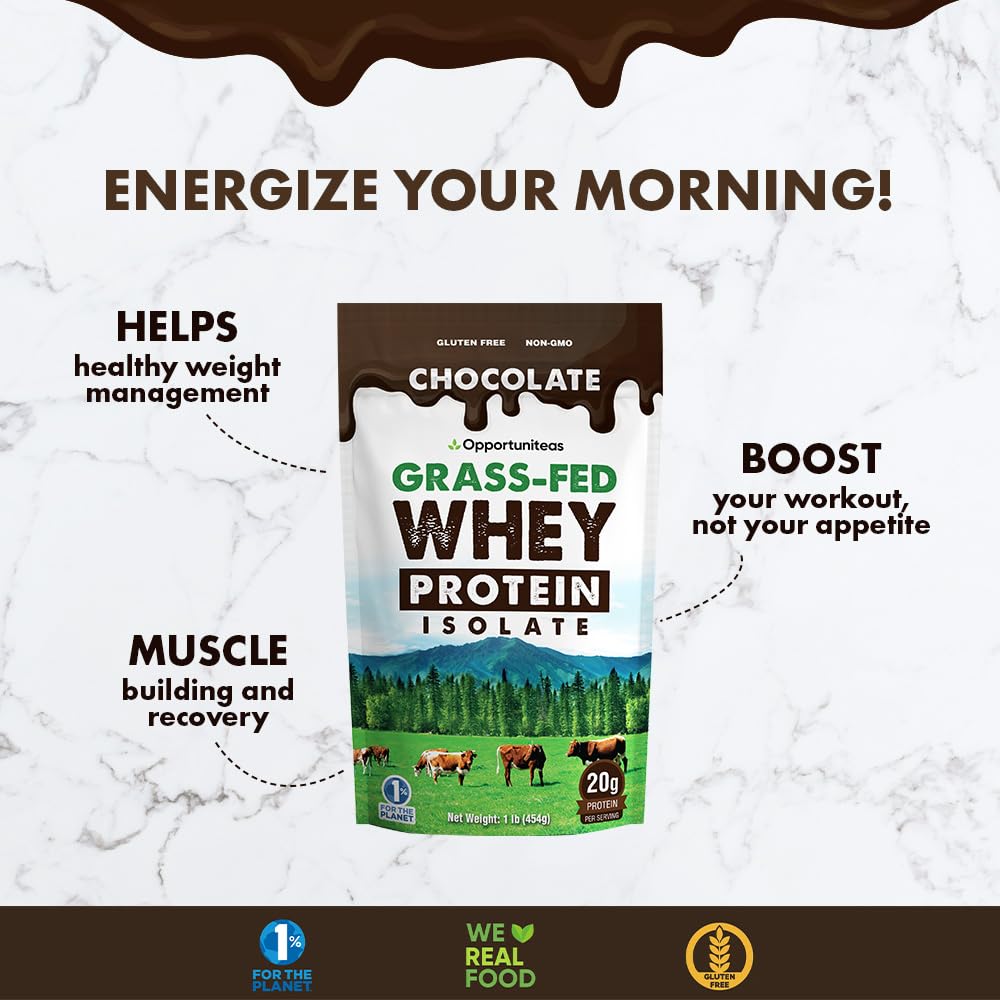 Opportuniteas Chocolate & Vanilla Whey Protein Powder Bundle - Grass Fed Whey Isolate - AB Mystery