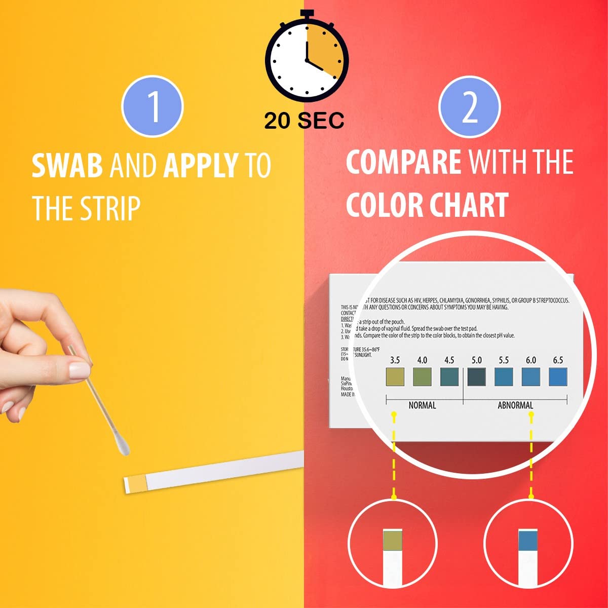 [60 Pack] PGYARD Vaginal Health pH Test Strips, Feminine pH Test, Value Pack - AB Mystery