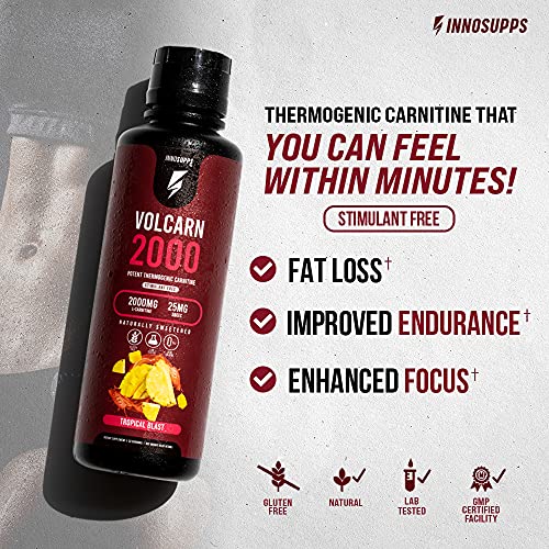 InnoSupps Volcarn 2000 - Advanced Fat Burning Liquid | L-Carnitine, GBEEC, Boost Energy - AB Mystery