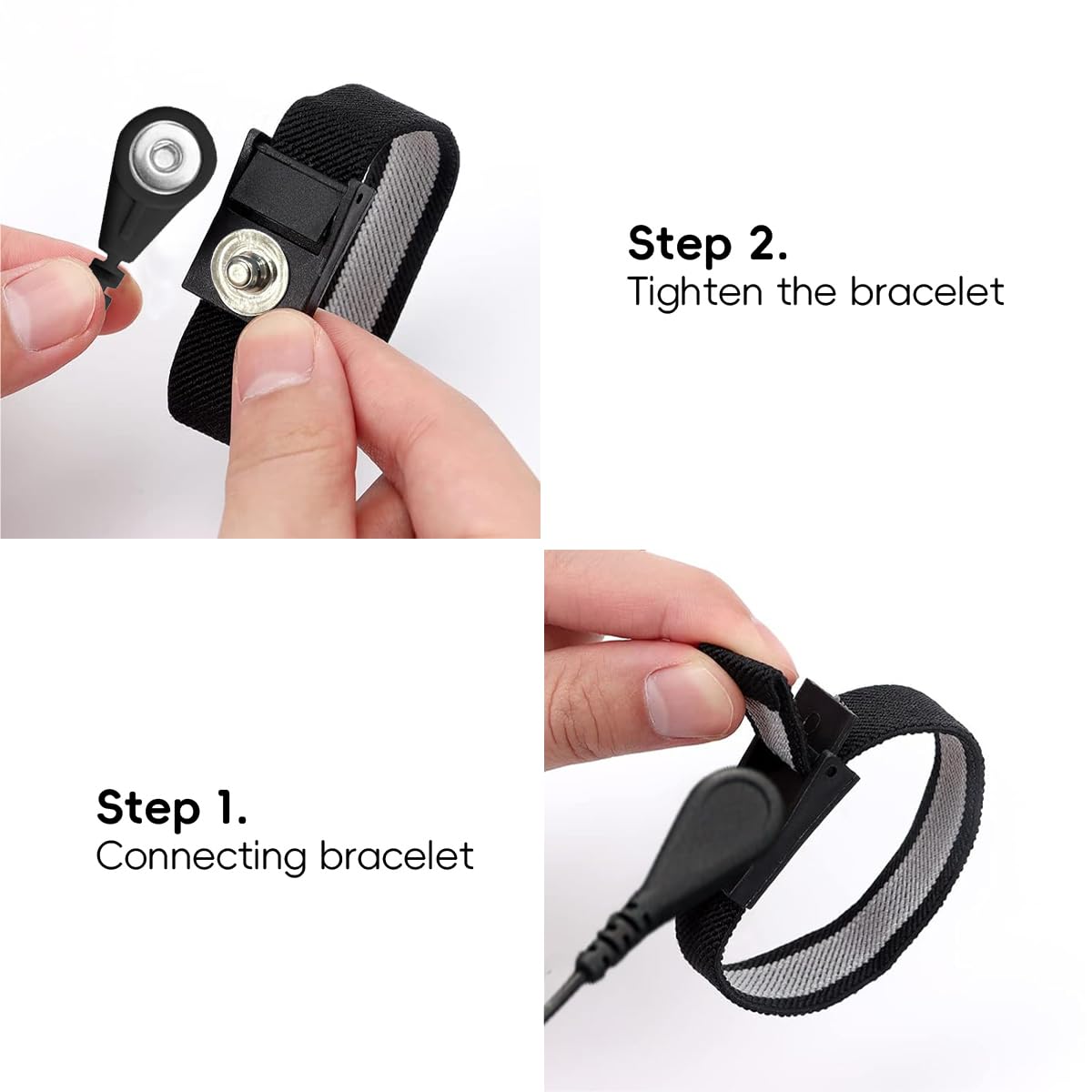 Jffszsd Grounding Wrist Strap,Grounding Cables(15ft),Anti Static Wrist Strap with 15 Feet Grounding - AB Mystery