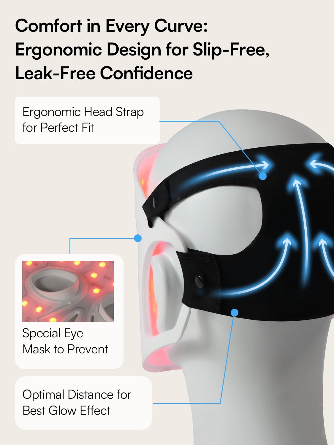 INIA GLOW Light Therapy Mask for Face, LED Mask with Red Blue Green Light and Advanced Near-Infrared - AB Mystery