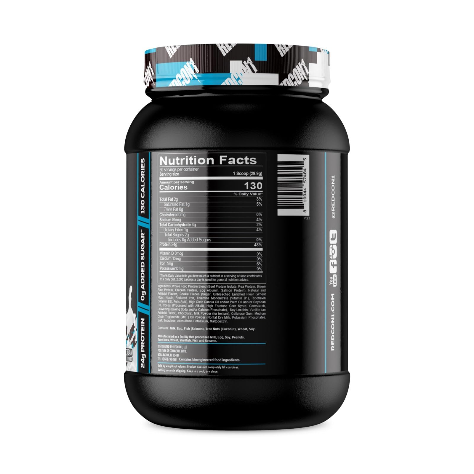 REDCON1 MRE Lite Whole Food Protein Powder, Cookies N' Cream - Low Carb & Whey - AB Mystery