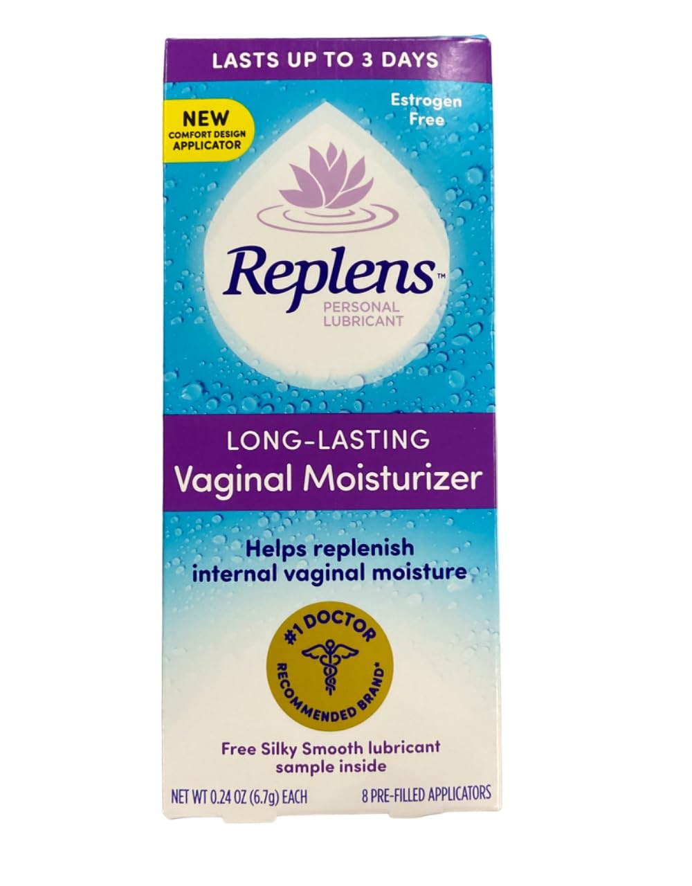 Replens Long-Lasting Vaginal Moisturizer -8 Count (Pack of 3) - AB Mystery