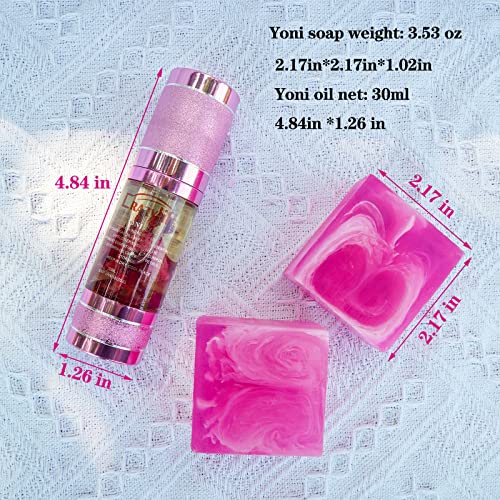 Matchone 3 PCS Yoni Soap Bar & Essential Oil, PH Balance Eliminates Odor Heals and Soothes - AB Mystery