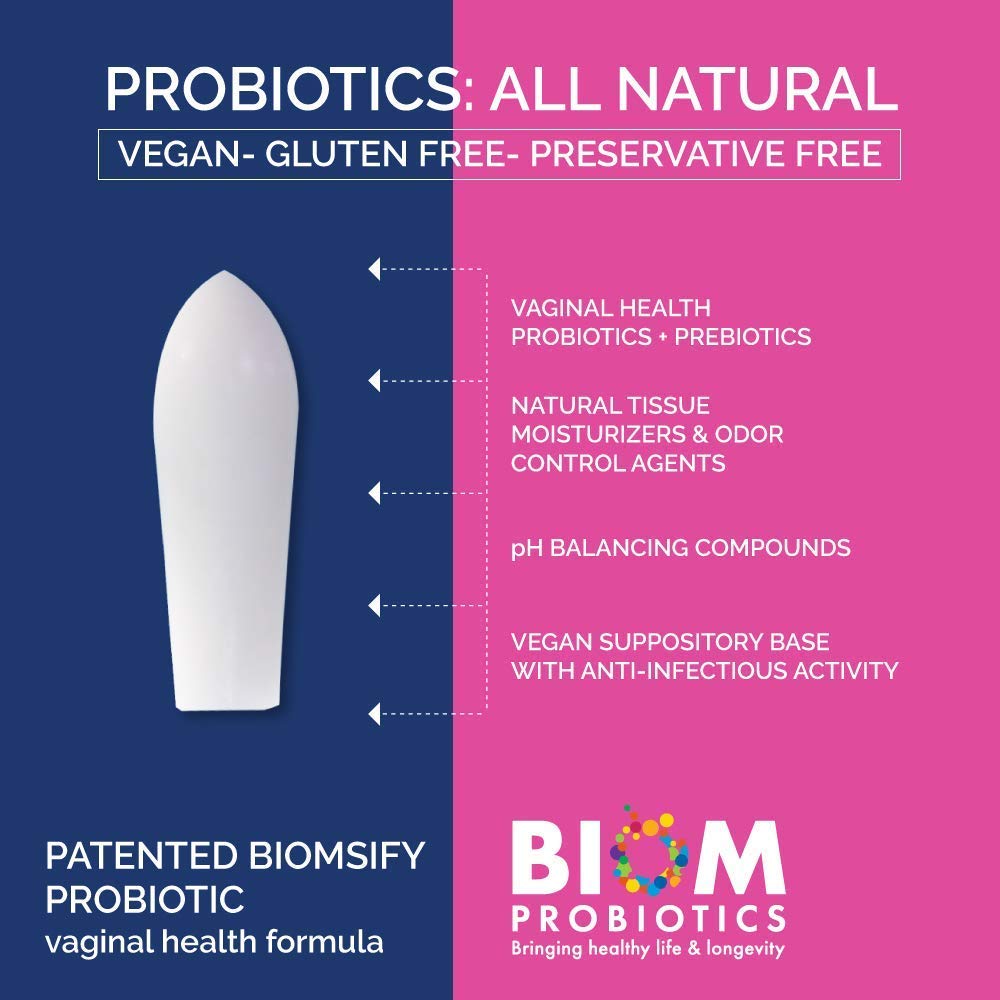 Biom Vaginal Probiotic Suppository: Natural Vaginal pH and Odor Control Regimen; Balance - AB Mystery
