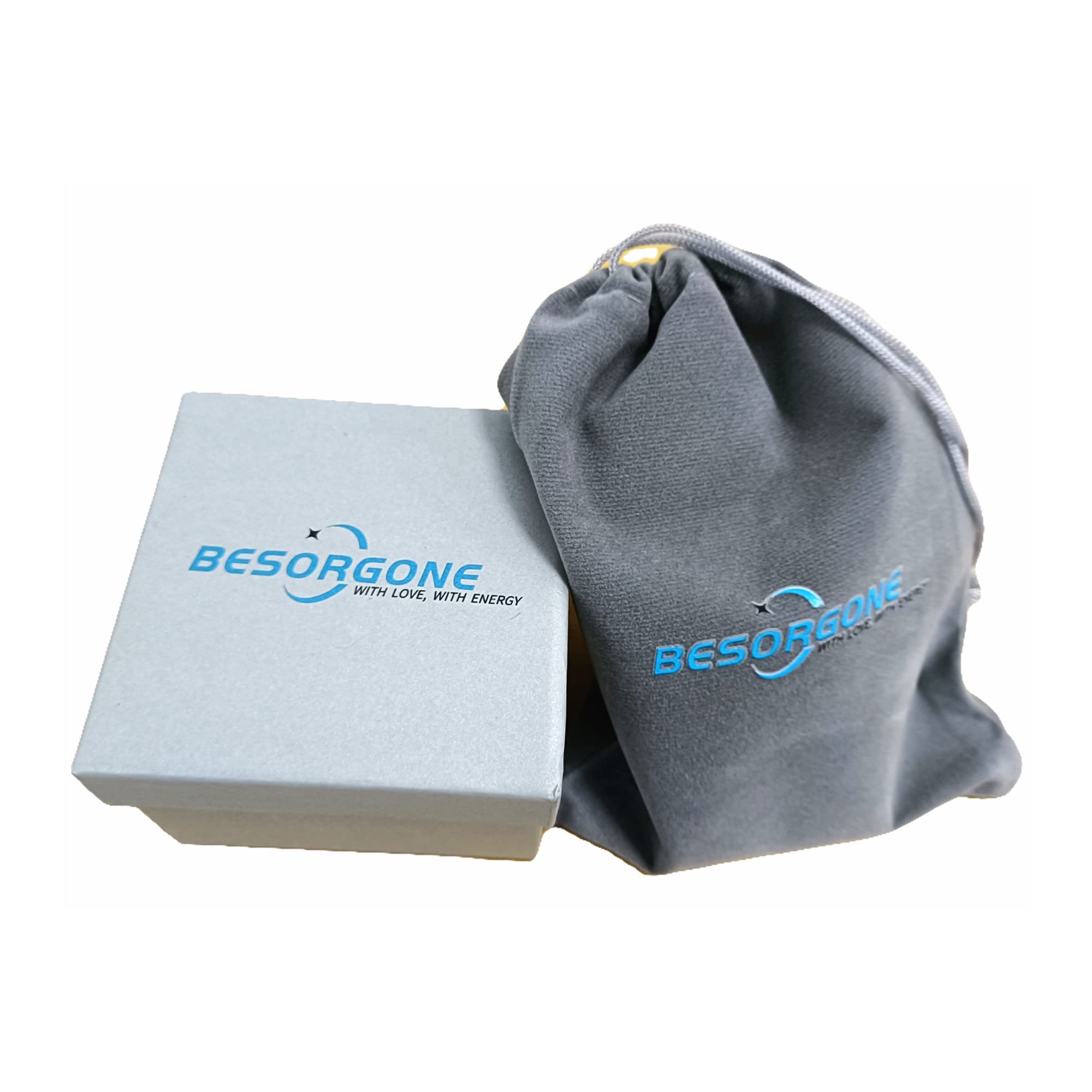 Besorgone Orgonite Pyramid for Positive Energy Amethyst Sphere Chakra Orgone with Blue Quartz - AB Mystery