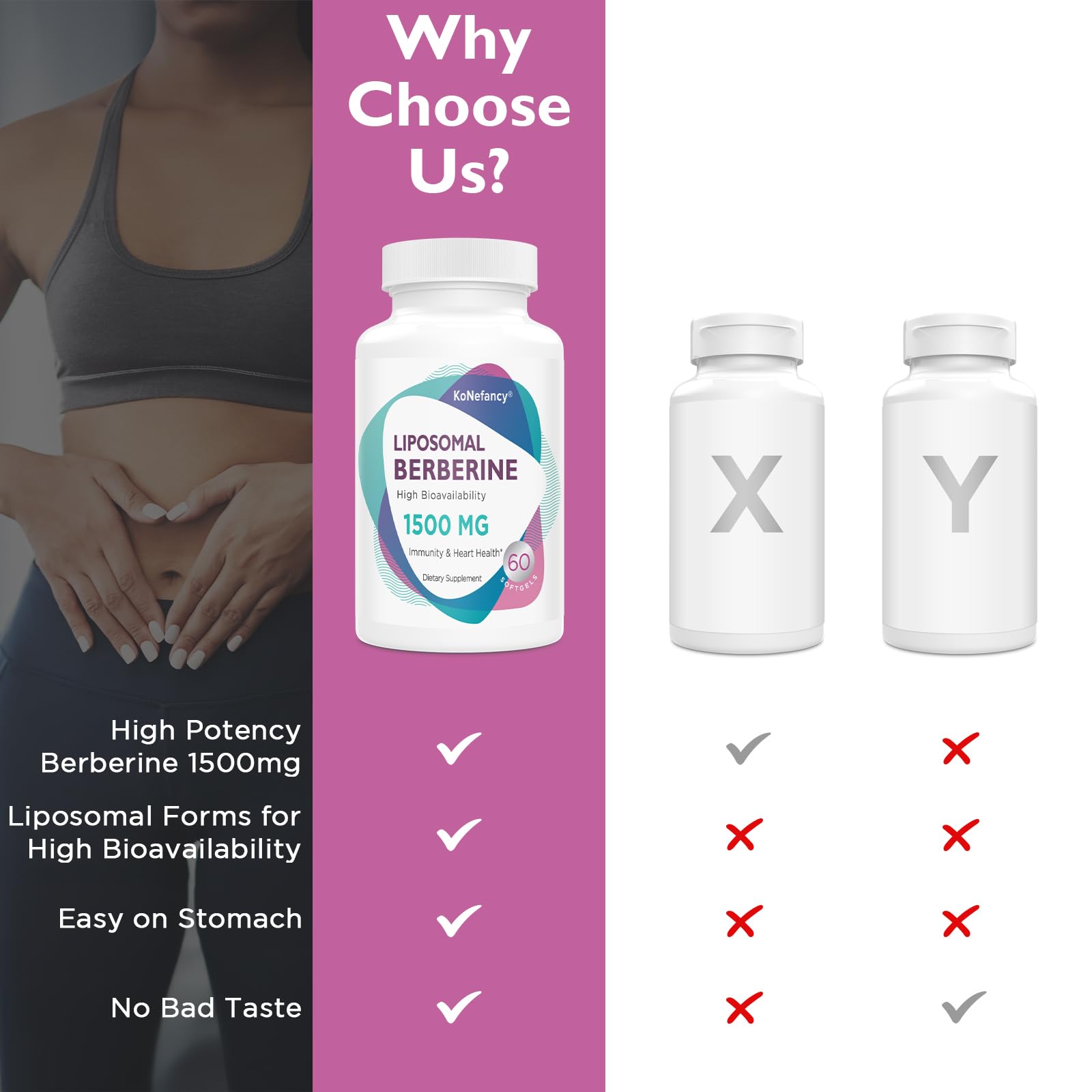 Berberine HCL Supplement 1500mg - High Bioavailability Liposomal Berberine Capsules - AB Mystery