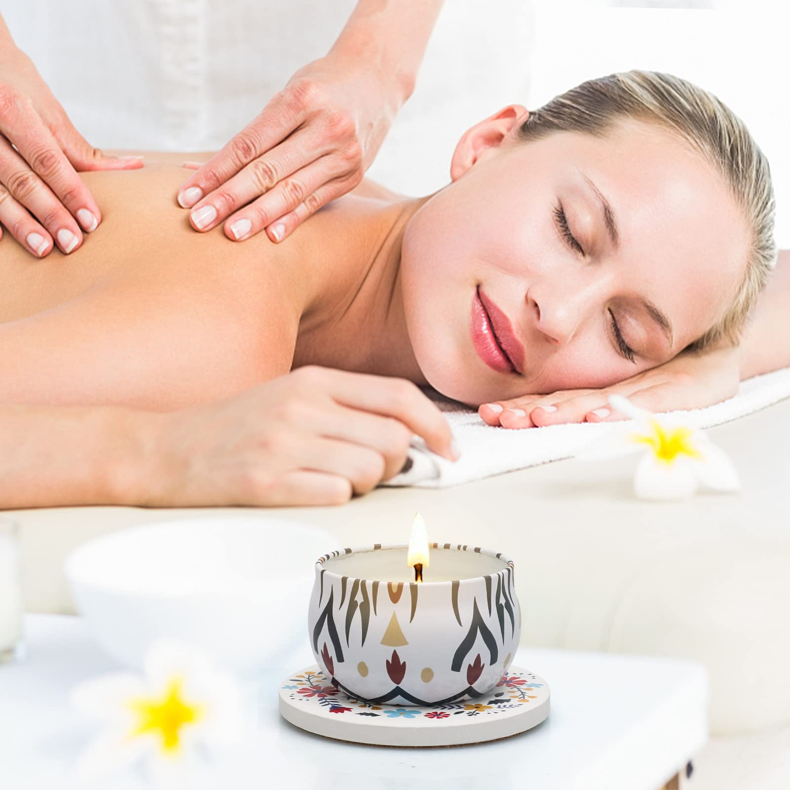 10 Pack Scented Candles Gifts, Aromatherapy Candles for Home Scented with 2 Coasters - AB Mystery