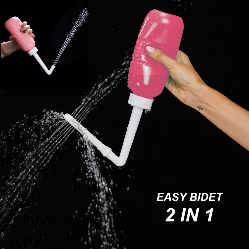 2-in-1 Douche Bottle for Women Vaginal Cleansing System + Portable Bidet Travel Bidet Bottle - AB Mystery