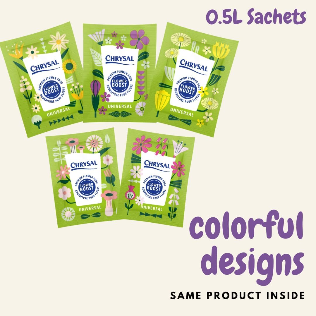 Chrysal Clear Flower Food Packets – Single Packet – Flower Arrangements & Bouquets – Floral Supplies - AB Mystery