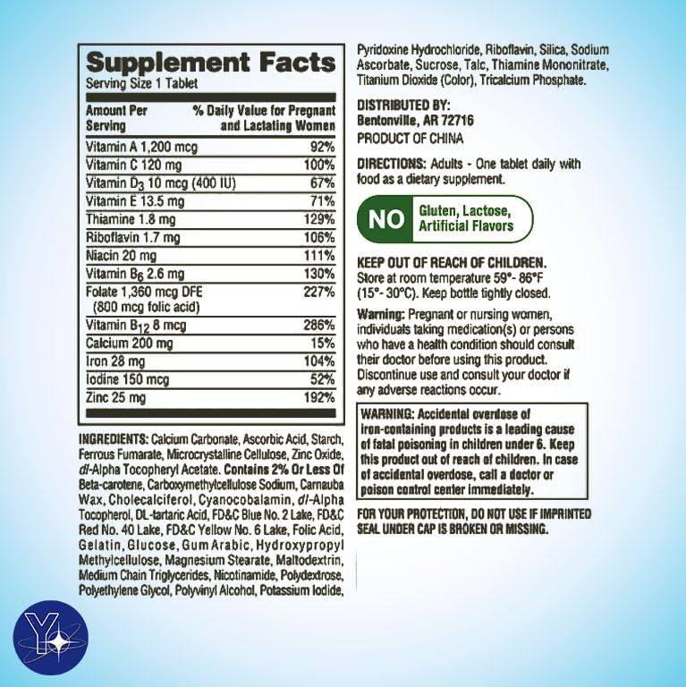Prenatal Multivitamin/Multimineral for Pregnant and Nursing Women Dietary Supplement YOLOMOLO