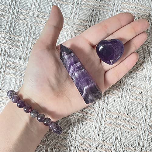Goplemo Crystals and Healing Stones Gift Set, Amethyst Healing Crystals Set for Reiki Meditation - AB Mystery
