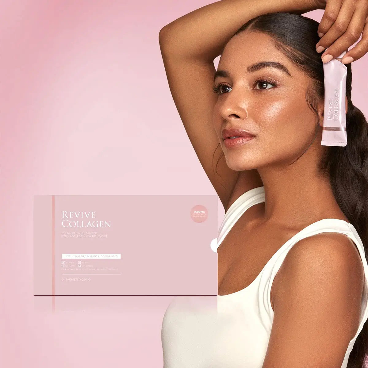 Revive Collagen Premium 8,500mg Hydrolysed Marine Collagen Drink with Added Hyaluronic Acid & Aloe Vera - AB Mystery