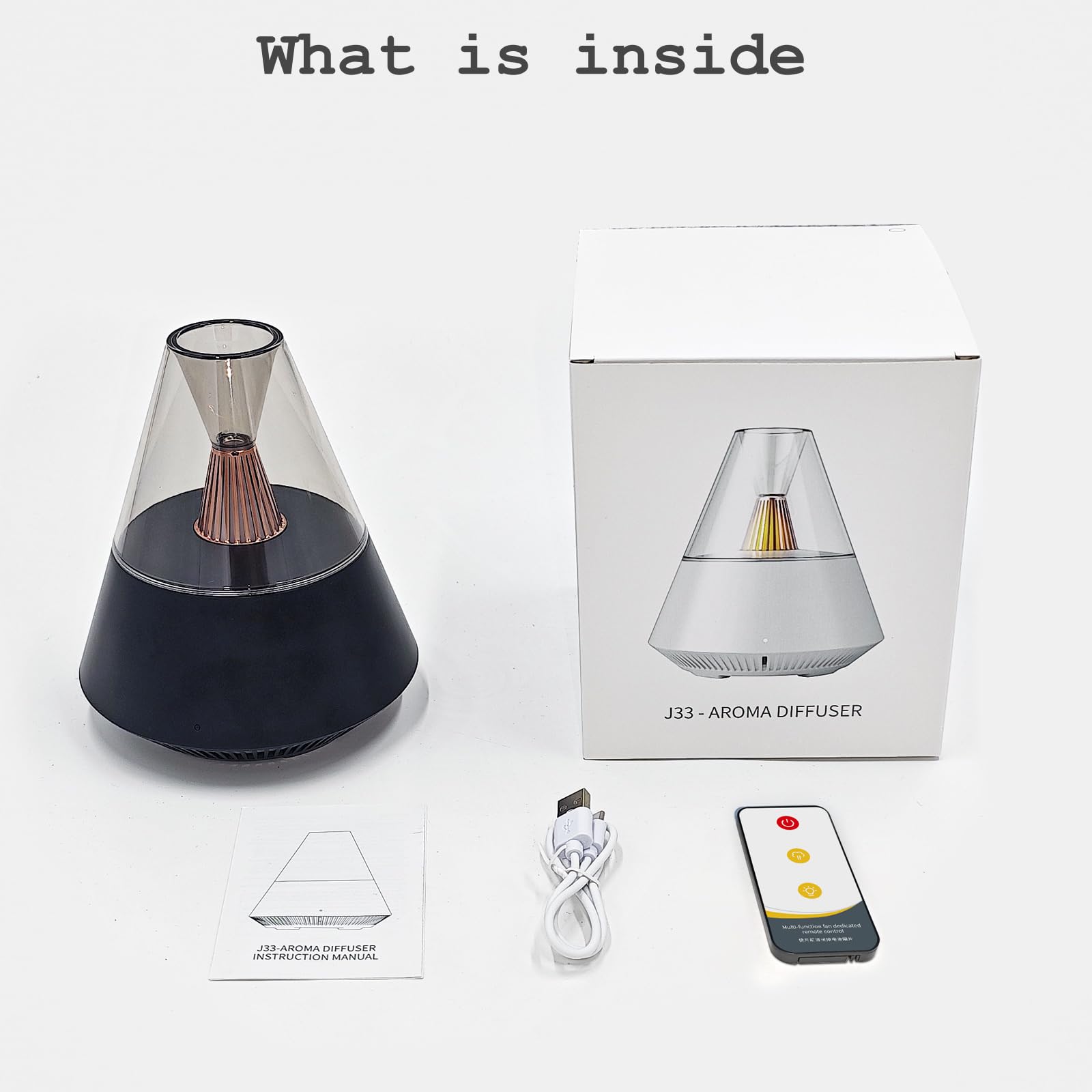 TriPro Essential Oils Aroma Diffuser,Portable Humidifier with Cool Mist and Warm Light Effect,Remote Control - AB Mystery