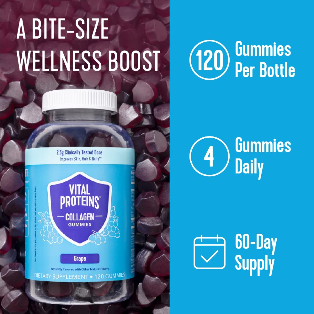 Vital Proteins Collagen Gummies, 2.5g of Clinically-Tested Collagen for Hair, Skin, Nails - AB Mystery