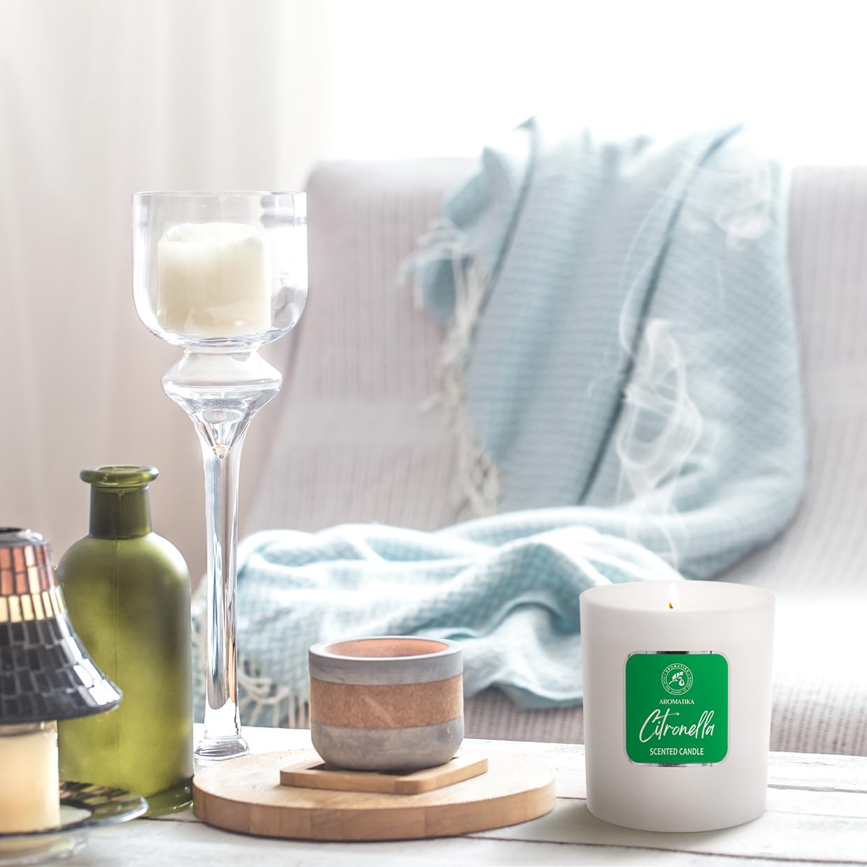 Scented Candle Citronella 200g - Aromatherapy Candle - Soy Wax Candles for Home Scented - AB Mystery