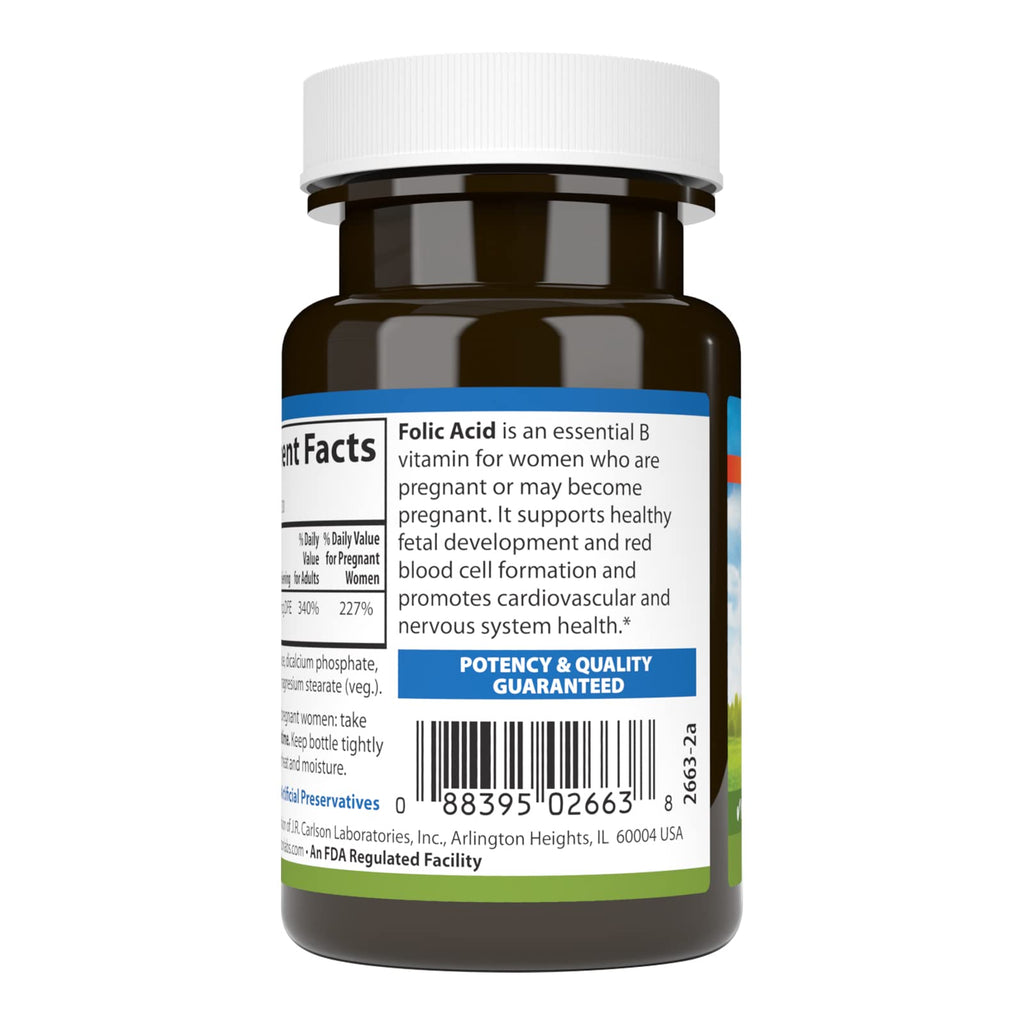 Carlson - Folic Acid, 800 mcg, Provides Important Prenatal Support, 300 tablets Carlson
