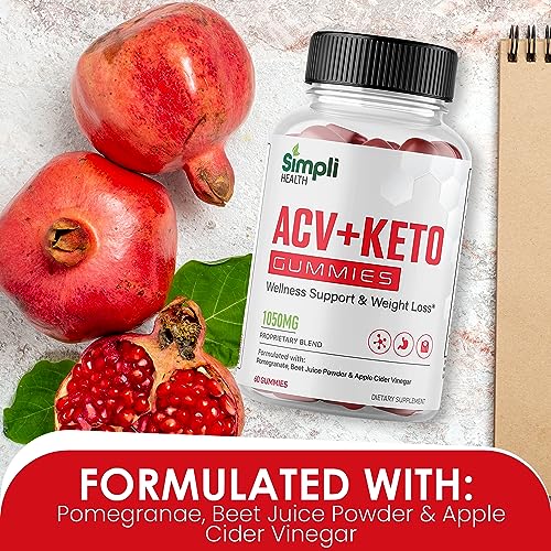 Nutrocell Simpli Health ACV Ketos Gummies Keto Apple Cider Vinegar 1050mg - AB Mystery