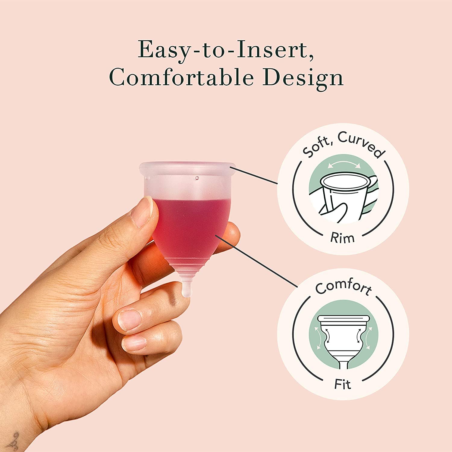 Rael Period Cup, Soft Reusable Menstrual Cups for Women - Medical-Grade Silicone, Period Cups - AB Mystery
