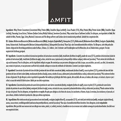 Amazon Brand - Amfit Nutrition Whey Protein Powder, Chocolate Flavour, 33 Servings, 1 kg Amfit Nutrition