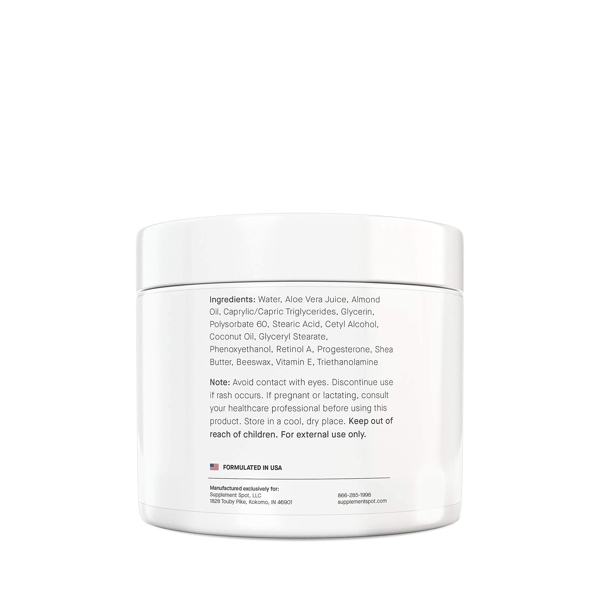 Supplement Spot Natural Progesterone Cream for Women – Micronized Bioidentical Progesterone Cream - AB Mystery